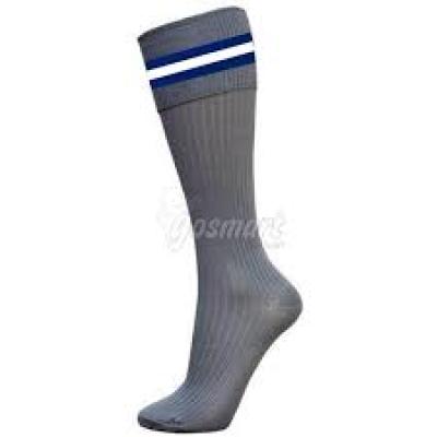 Scholastic Grey Navyblue White Stripes Socks Small